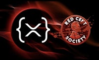 red craft society logo on a black background