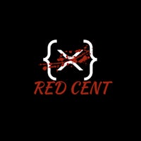 the red cent logo on a black background