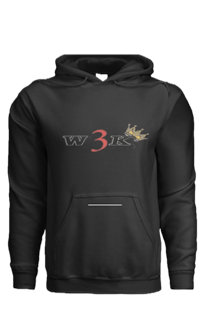 a black hoodie with a crown on it