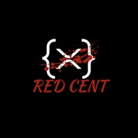 the red cent logo on a black background