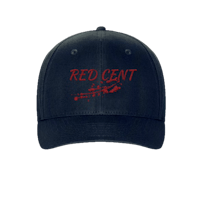 a black hat with the word red cent on it